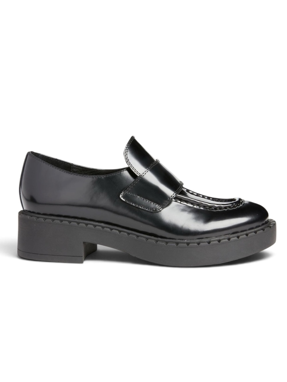 Jeffrey Campbell Librarian Vamp Penny Loafers in Glossy Black | Size 10